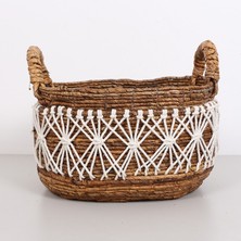 Mylamp Ürgüp  34X31X28 Cm. Doğal Abaka El Yapımı Oval Sepet M