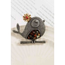 Otantik Doğaltaş Detaylı Kuş Broş