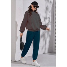 Kadın Bel ve Paça Lastikli Ince Eşofman Altı SPR24EAK82