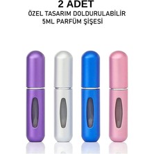 2 Li Parfüm Şişesi Çanta Içi Mini Doldurulabilir Seyahat Cep Yedek Parfüm Şişesi 5 ml