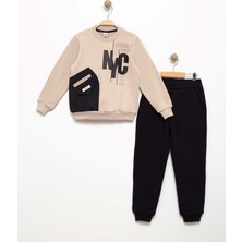 Erkek Çocuk Cep Detaylı Baskılı Eşofman Takımı M00756