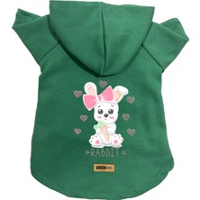 Kapişonlu Polar Sweatshirt Köpek ve Kedi Kıyafeti & Elbisesi - Yeşil Rabbit