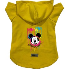 Kapişonlu Polar Sweatshirt Köpek ve Kedi Kıyafeti & Elbisesi - Sarı Yeni Mickey Mouse