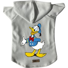 Kapişonlu Polar Sweatshirt Köpek ve Kedi Kıyafeti & Elbisesi - Beyaz Donald
