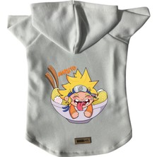 Kapişonlu Polar Sweatshirt Köpek ve Kedi Kıyafeti & Elbisesi - Beyaz Naruto
