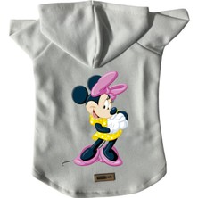 Kapişonlu Polar Sweatshirt Köpek ve Kedi Kıyafeti & Elbisesi - Beyaz Minnie