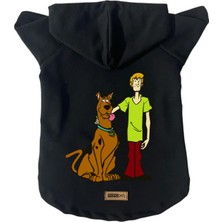 Kapişonlu Polar Sweatshirt Köpek ve Kedi Kıyafeti & Elbisesi - Siyah Yeni Scooby Doo