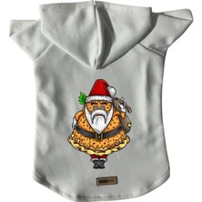 Kapişonlu Polar Sweatshirt Köpek ve Kedi Kıyafeti & Elbisesi - Beyaz Pizza Baba
