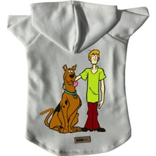 Kapişonlu Polar Sweatshirt Köpek ve Kedi Kıyafeti & Elbisesi - Beyaz Yeni Scooby Doo