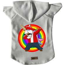 Kapişonlu Polar Sweatshirt Köpek ve Kedi Kıyafeti & Elbisesi - Beyaz Yeni Unicorn