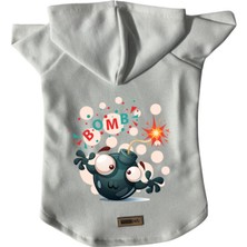 Kapişonlu Polar Sweatshirt Köpek ve Kedi Kıyafeti & Elbisesi - Beyaz Boomb