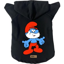 Kapişonlu Polar Sweatshirt Köpek ve Kedi Kıyafeti & Elbisesi - Siyah Şirin Baba