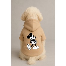 Kapişonlu Sweatshirt Köpek ve Kedi Kıyafeti   Pudra Mickey Mouse