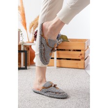 Slipcat Kadın Ev Terliği Peluş Terlik Çeyiz ve Bohça Terliği Ses Yapmaz Kalın Taban