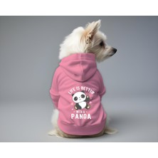 Kedi ve Köpek Kıyafeti & Elbisesi - Pembe Hoodie Panda