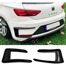 Seat Leon Mk3 2017-2020 Orijinal Arka Tampon Venti Parlak Siyah Plastik