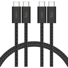 Belkin 2'li Örgülü Usb-C - Usb-C Kablo, 1,5 M, 240 W, Yumuşak, Esnek ve Hızlı Şarj Kablosu, Iphone 1