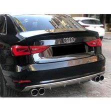 Audi A3 8V S3 Sedan Difüzör Arka Difizör Parlak Siyah Plastik 2012-2016