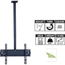 Vontech VT-13955 39"-55" 99CM - 139CM Lcd-Led Tv Hareketli Tavan Askı Aparatı