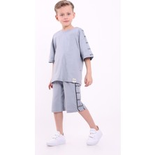Erkek Çocuk Oversize Sport Baskılı Şortlu Takım M00749