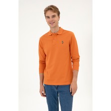 U.S. Polo Assn. Erkek Regular Fit Polo Yaka Bakır Basic Sweatshirt 50313772-VR182