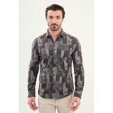 Desenli Slim Fit Uzun Kollu Oduncu Yün Erkek Gömlek