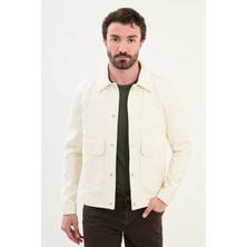 Düz Slim Fit Torba Cep Gömlek Yaka Suni Deri Erkek Mont