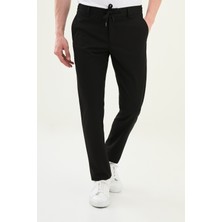 Düz Super Slim Fit Beli Lastikli Ipli Yün Erkek Pantolon