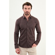Desenli Slim Fit Uzun Kollu Oduncu Yün Erkek Gömlek