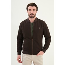 Çizgili Slim Fit Hakim Yaka Erkek Mont