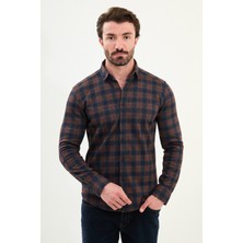 Kareli Slim Fit Yün Erkek Gömlek
