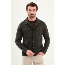 Düz Slim Fit Gömlek Yaka Erkek Mont
