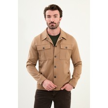 Düz Slim Fit Gömlek Yaka Erkek Mont