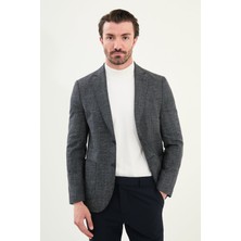 Kırçıllı Slim Fit Torba Cep Mono Yaka Erkek Ceket