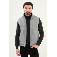 Kırçıllı Slim Fit Dik Yaka Erkek Yelek