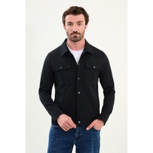 Düz Slim Fit Gömlek Yaka Erkek Mont