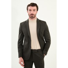 Düz Slim Fit Mono Yaka Klasik Yün Erkek Takım Elbise