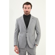 Kırçıllı Slim Fit Torba Cep Mono Yaka Yün Erkek Takım Elbise