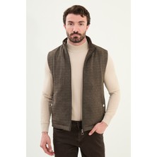 Kırçıllı Slim Fit Dik Yaka Erkek Yelek