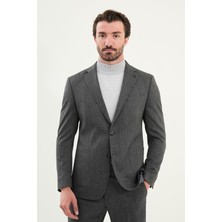 Kırçıllı Slim Fit Torba Cep Mono Yaka Yün Erkek Takım Elbise