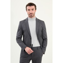 Çizgili Slim Fit Torba Cep Mono Yaka Ipli Erkek Takım Elbise