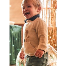 Mayoral Bej Erkek Bebek Cepli Ayı Işlemeli Kazak 2341