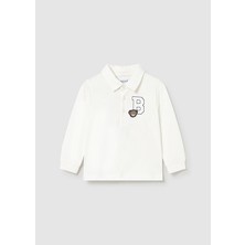 Mayoral Krem Erkek Bebek Polo Yaka Uzun Kollu Tişört 2101