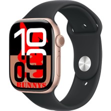 Bunnys Apple iPhone 15 Pro Uyumlu Siyah Akıllı Saat WATCH10 2025 Hediyeli Amoled Ekran
