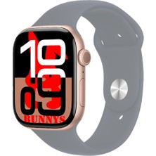 Bunnys Apple iPhone 15 Plus Uyumlu Gri Akıllı Saat WATCH10 2025 Hediyeli Amoled Ekran