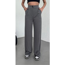 Kadın Siyah Palazzo Pantolon Oversize Kesim