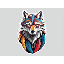 Altınuç Art Design 5 Adet 10X10 cm Kurt Sticker Araba Motor Kask Masa