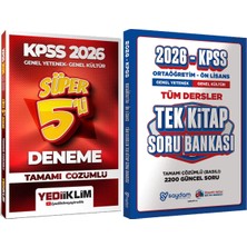 2026 Kpss Genel Yetenek Genel Kültür Tamamı Çözümlü Süper 5 Li Deneme + Ortaöğretim Ön Lisans Tek Kitap Soru