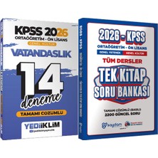 2026 Kpss Ortaöğretim Ön Lisans Genel Kültür Vatandaşlık Çözümlü 14 Deneme + Ortaöğretim Ön Lisans Tek Kitap Soru