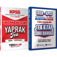 2026 Kpss Ortaöğretim Ön Lisans Vatandaşlık Çek Kopart Yaprak Test + Ortaöğretim Ön Lisans Tek Kitap Soru